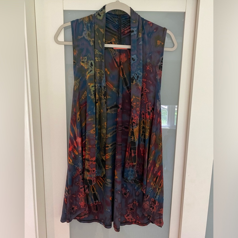 Tucantango Cascading Open Front Tie-Dye Tunic - image 1